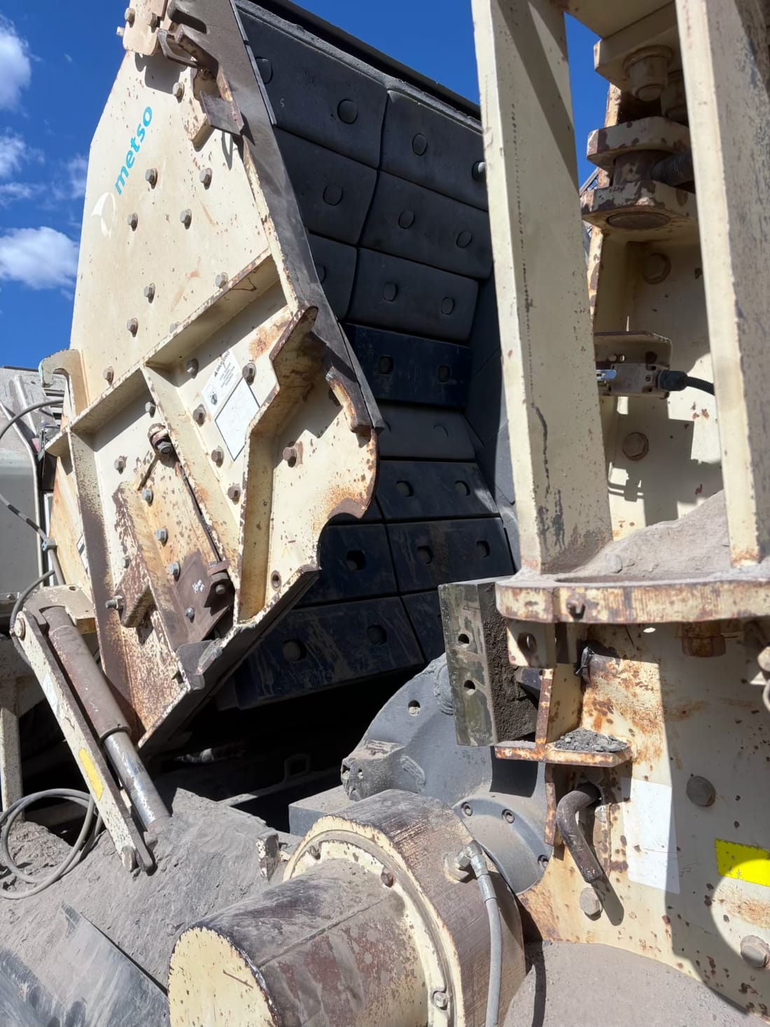 Impact crusher during a repair at a quarry