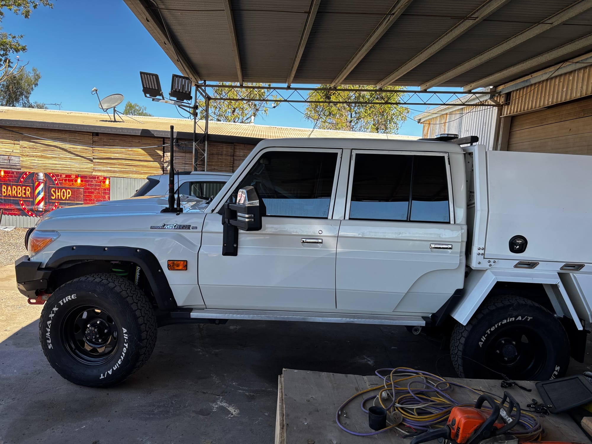 LandCruiser 79 service ute at the workshop